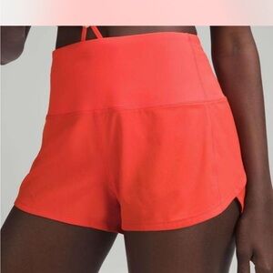 Lululemon high rise speed up short 2.5 in inseam size 8 color solar orange